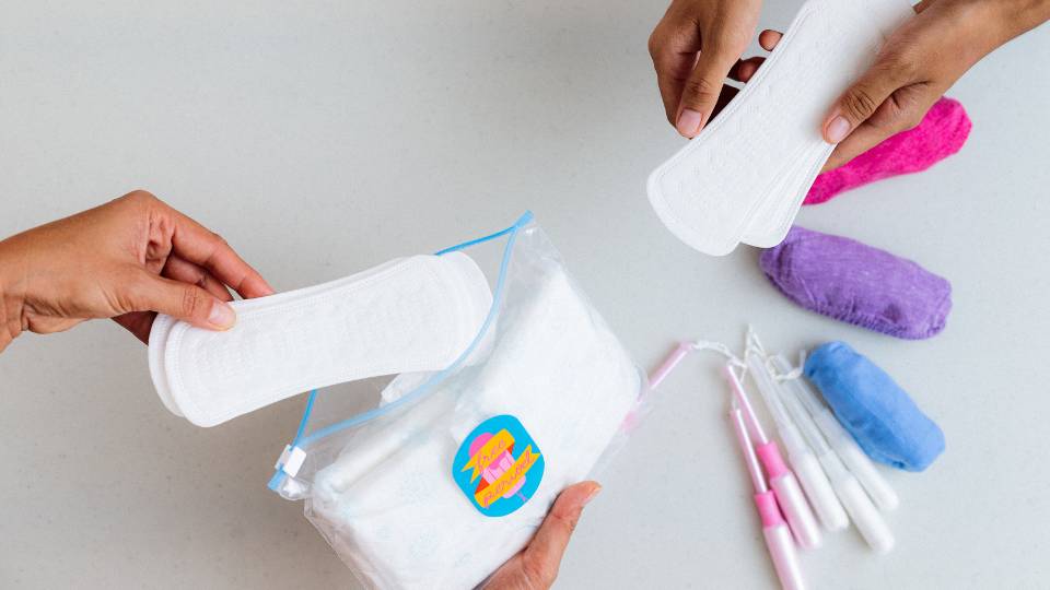 sanitary waste products like tampons and sanitary pads