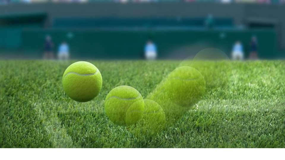 tennis balls bouncing