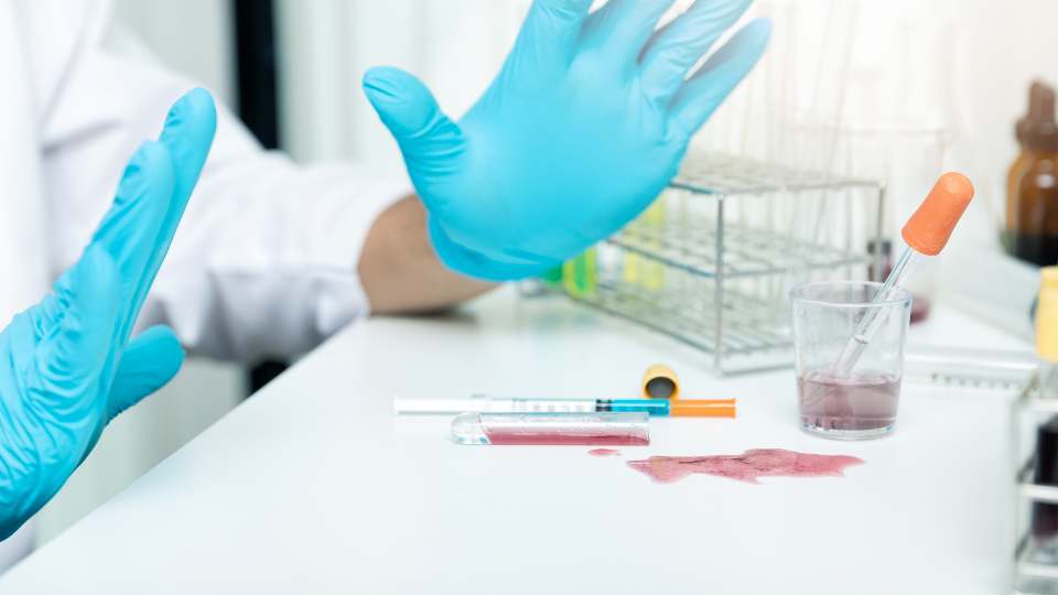 Lab waste spillage 