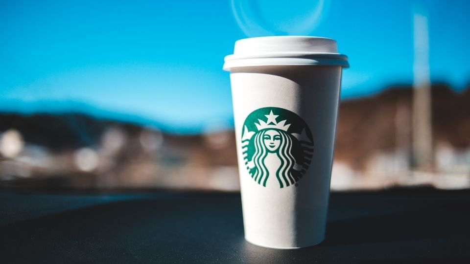 Disposable starbucks coffee cup