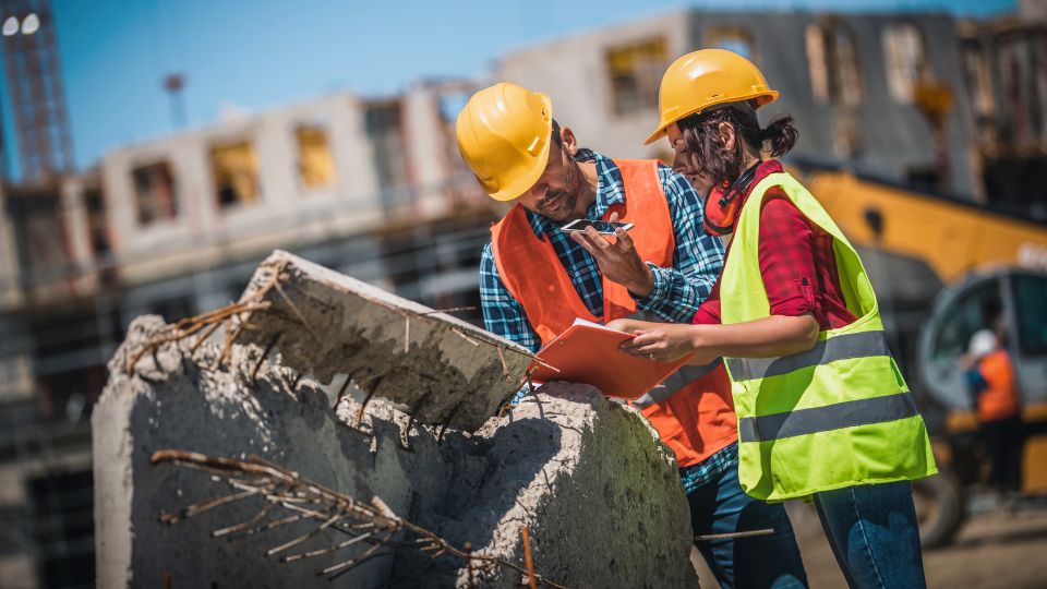 construction waste on a building site