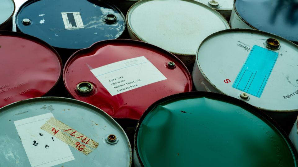 photo of hazardous waste in barrels
