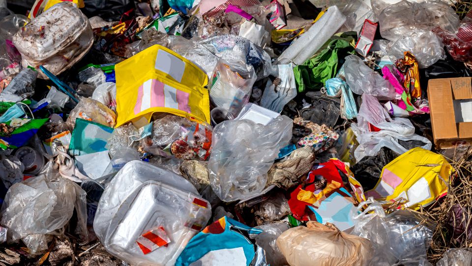 Collection of waste and plastic.