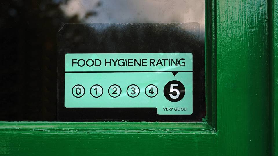 a high hygiene rating of 5 in a clean pest free restaurant