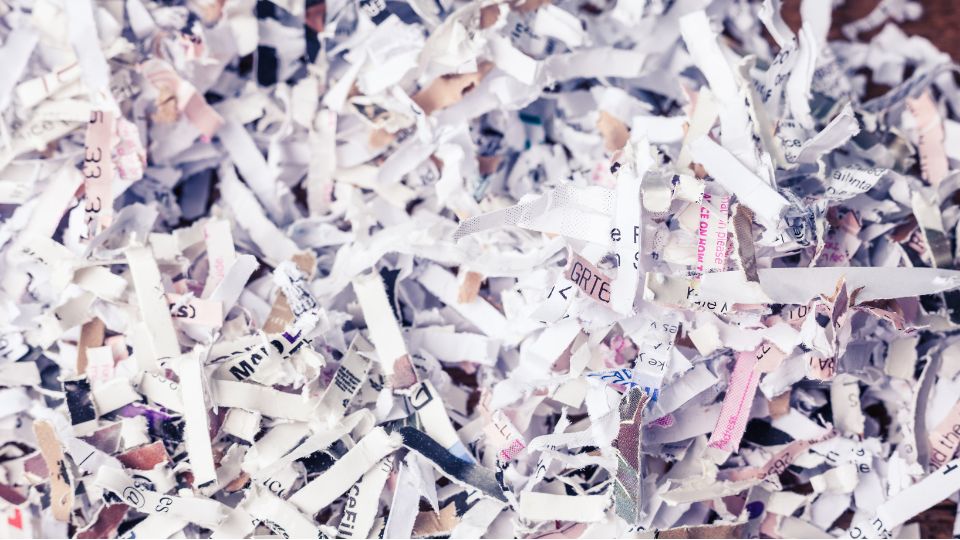 Shredded paper.