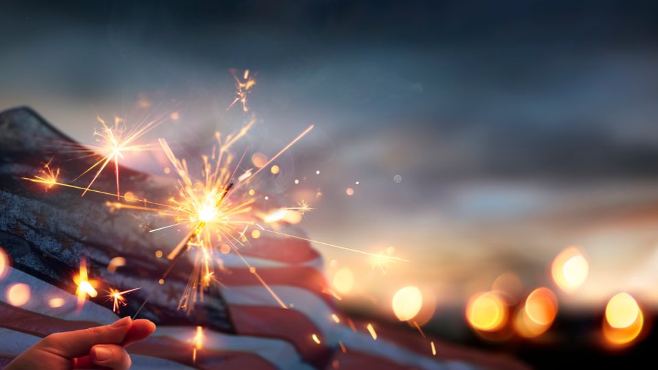 Sparkler being used on the 4th July celebrations.