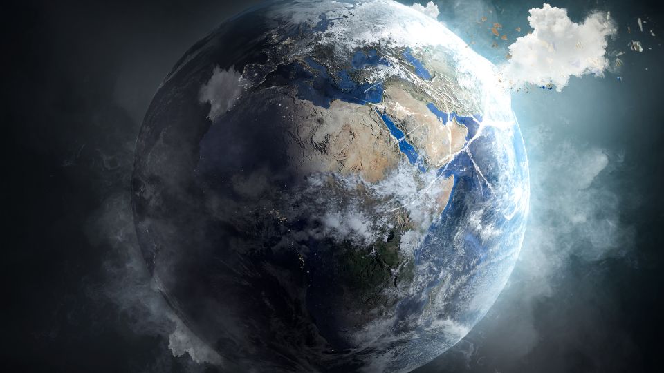 A photo of the earth being effected by climate change.