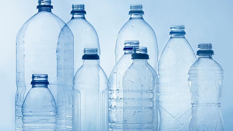 Empty plastic water bottles