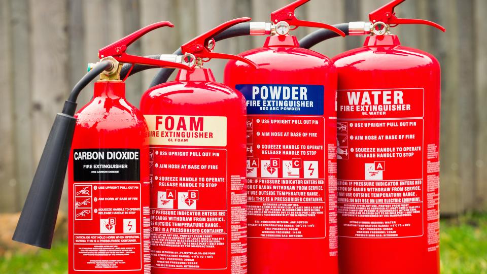 Various fire extinguishers