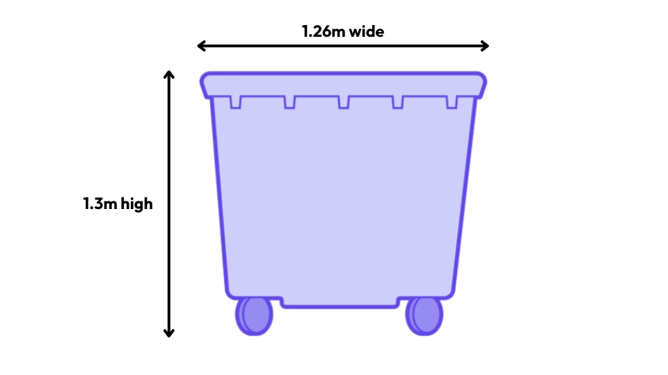 660L bin dimensions