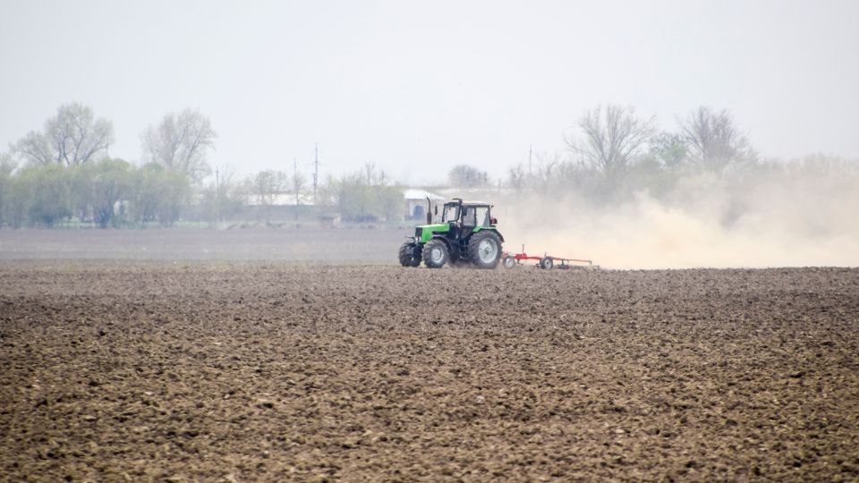 Tractor on a farm