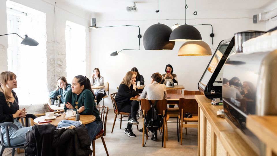 Inside a cafe