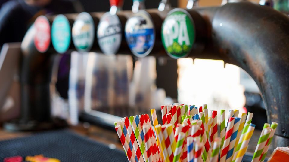 Plastic straw alternative in a pub.