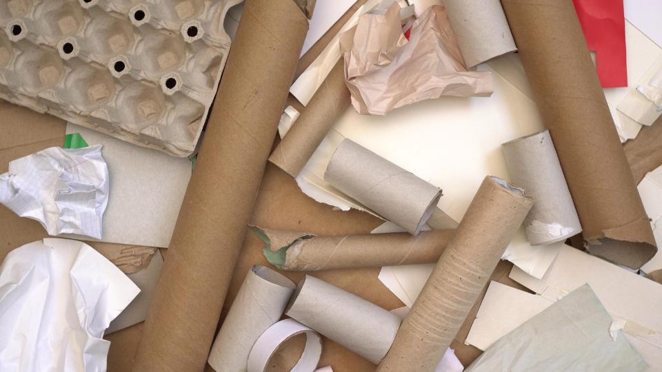 Dry mixed recycling material