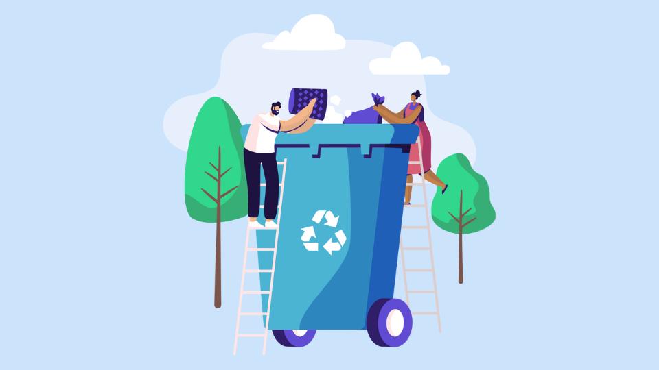Giant wheelie bin illustration