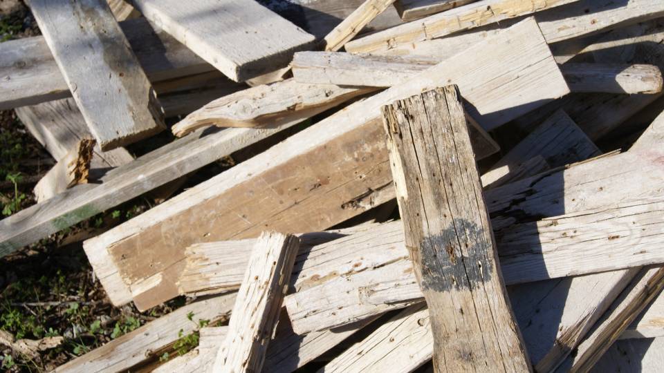 broken wood for disposal